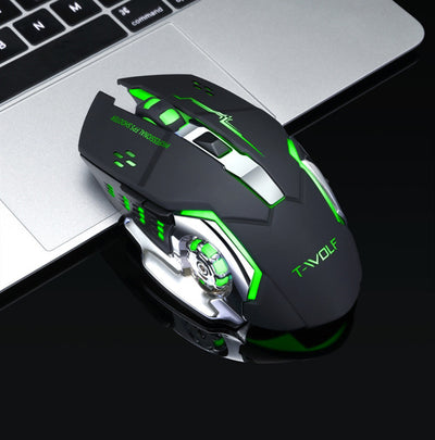 Ratón Gaming Inalámbrico 2.4G con Retroiluminación LED y Batería Recargable
