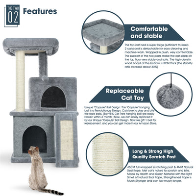 Torre de Lujo para Gatos con Doble Condominio y Percha Espaciosa - Image 25