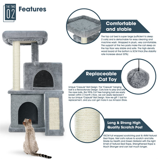 Torre de Lujo para Gatos con Doble Condominio y Percha Espaciosa - Image 25