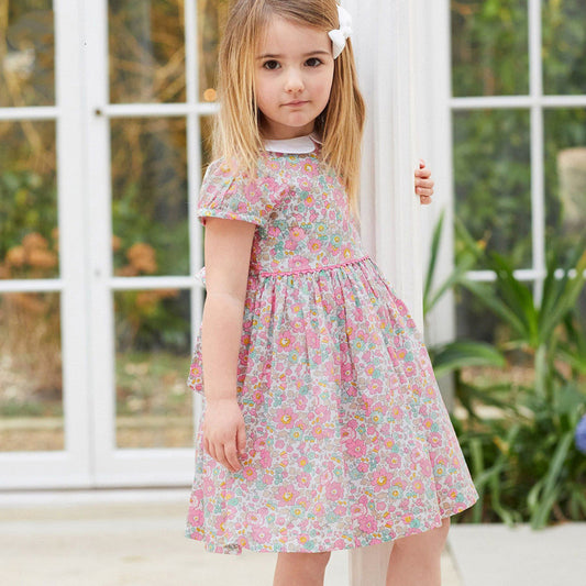 Vestido Infantil Princess Ins de Algodón con Manga Corta