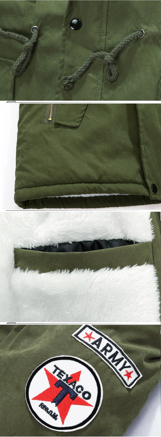 Parka Militar Gruesa para Hombre con Cuello de Pelaje - Abrigo Térmico Invierno - Image 9