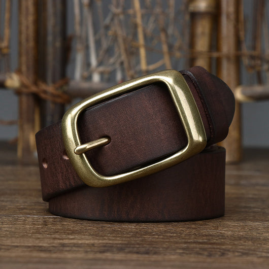 Cinturón de Cuero Genuino Estilo Retro con Hebilla de Pasador para Hombre - Image 12