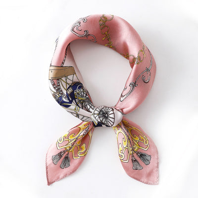Pañuelo de Seda Cuadrado para Mujer - Diseño Estampado Versátil Primavera Verano - Image 11