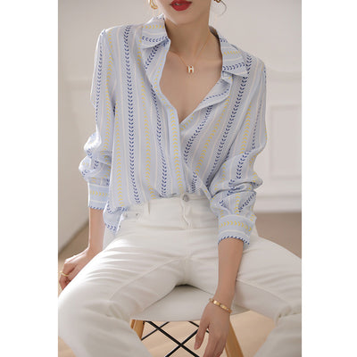 Blusa Mujer Rayas Verticales Contraste de Colores - Image 4