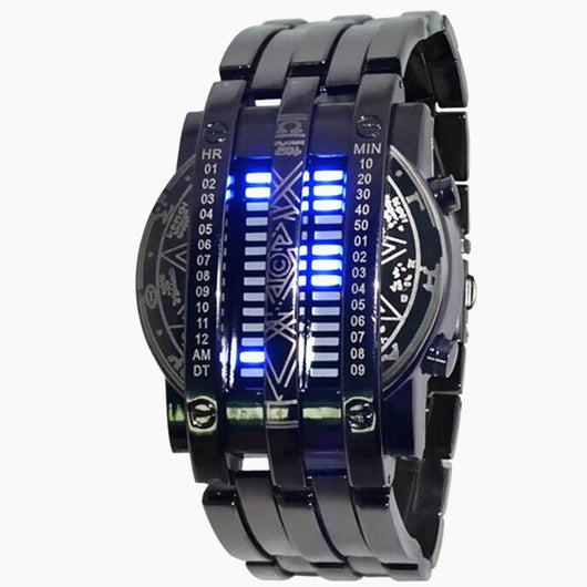 Reloj LED Binario de Acero Inoxidable Doble Fila - Image 17