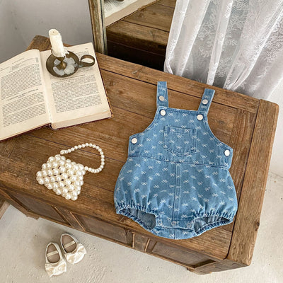 Enterizo para Bebé con Tirantes de Denim y Moño Jacquard - Image 37