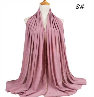 Pañuelo de Gasa Perla con Cuentas 70x180cm - Elegancia Versátil - Image 30