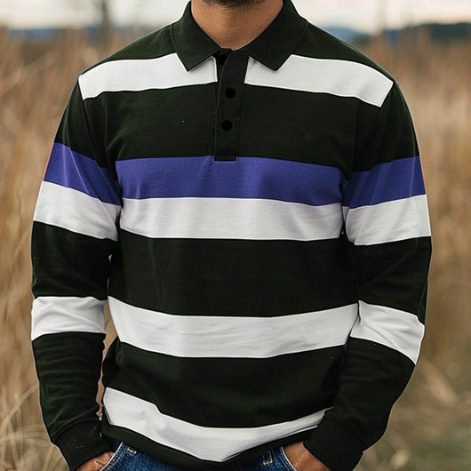 Polo Manga Larga Estampado Digital para Hombre