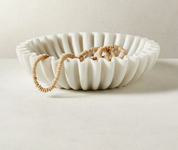 Plato de Frutas de Mármol Natural - Diseño Minimalista Lujo Francés