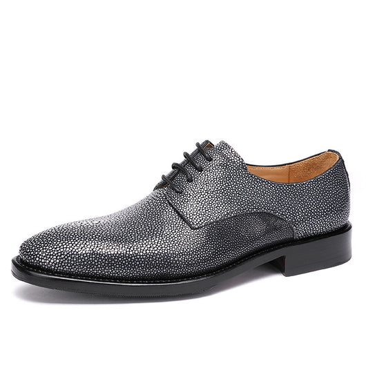Zapatos Casuales de Piel de Pescado Pearl para Hombre - Cordones y Tacón Bajo - Image 3