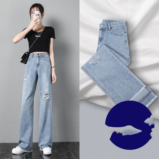 Pantalones Rectos Cintura Alta Pierna Ancha para Primavera y Otoño - Image 6