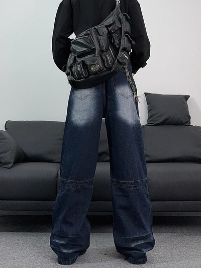 Jeans Azul Retro Desgastado Estilo Callejero Americano para Hombre - Image 8