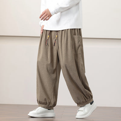 Pantalones Harem de Pana Otoño Estilo Chino para Hombre - Image 7