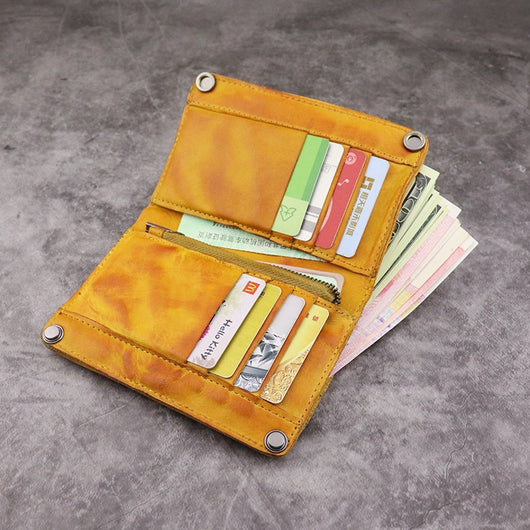 Cartera Larga para Hombre Estilo Retro Europeo con Múltiples Compartimentos - Image 22