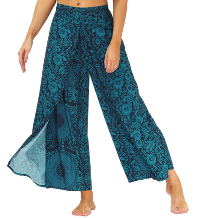 Pantalones Rectos Estampados para Mujer - Frescos y Cómodos con Abertura Lateral