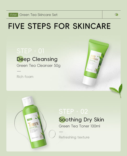 Set de Cuidado Facial con Té Verde - 5 Piezas - Image 12