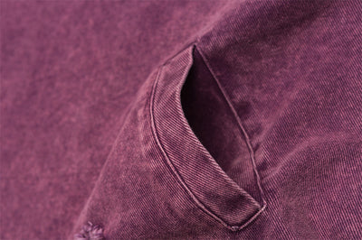 Sudadera Hoodie Denim Desgastada Estilo Punk con Capucha - Image 29