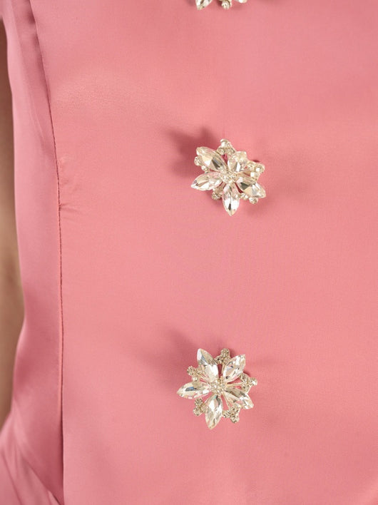 Conjunto de Dos Piezas Satinado Rosa Tridimensional - Colección Rejuvenecedora para Cumpleaños - Image 6