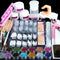 Kit Completo de Uñas de Cristal - Polvo Transparente y Blanco para Extensiones