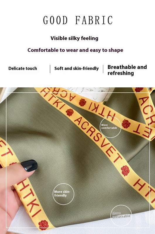 Bufanda Larga Delgada con Diseño Pata de Gallo Doble Capa de Seda Imitada para Mujer - Image 55