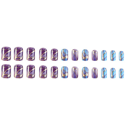Pegatinas de Uñas Rayas Púrpura Estilo Europeo y Americano - Image 14