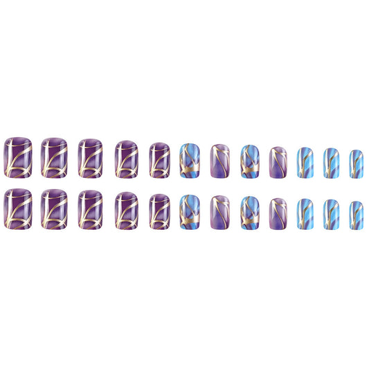 Pegatinas de Uñas Rayas Púrpura Estilo Europeo y Americano - Image 14