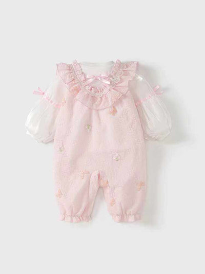 Conjunto de Pelele para Bebé Niña Primavera-Otoño Celebración de Cien Días - Image 4