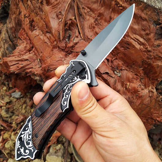 Cuchillo Táctico Plegable de Alta Dureza para Defensa Personal