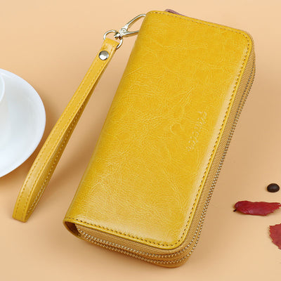 Billetera Mujer Cuero Oil Wax Doble Cierre con Monedero - Gran Capacidad - Image 21