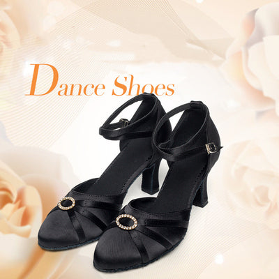 Zapatos de Baile con Tacón Brillante, Suela Suave y Transpirables