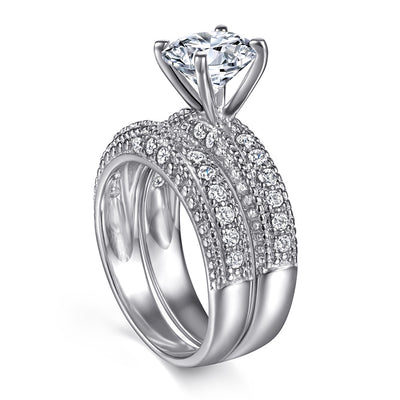 Anillo de Plata Esterlina para Pareja con Circón Brillante - Image 5