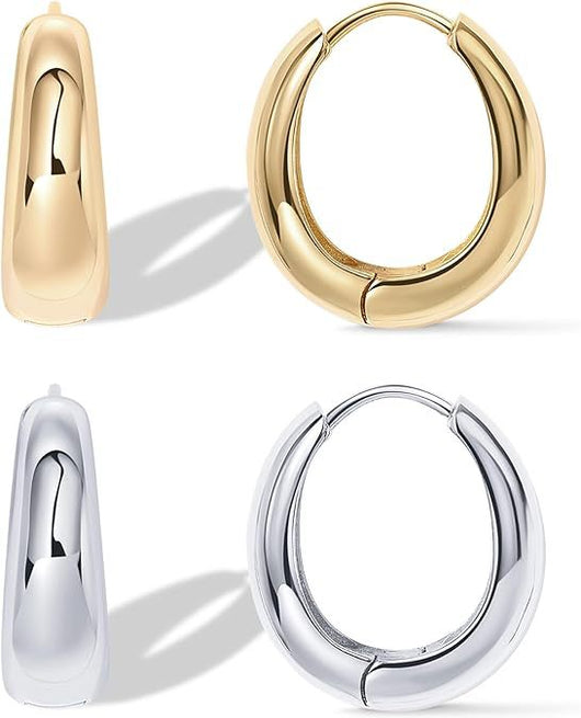 Aretes Ovalados Brillantes Estilo Europeo y Americano - Image 8