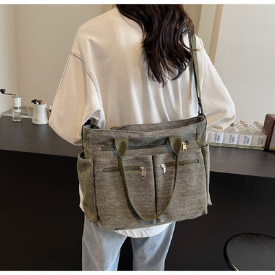 Bolso Tote de Mezclilla Retro Capacidad Extra para Mujer - Image 32
