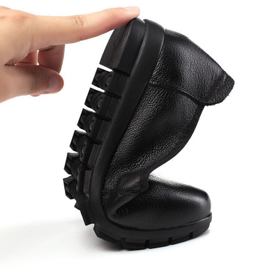 Zapatos de Trabajo Cuero Auténtico para Mujer Negro Antideslizantes Planos - Image 4
