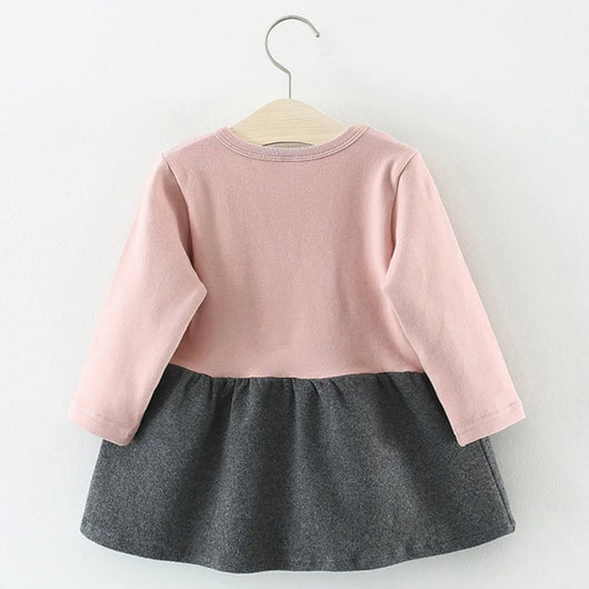 Vestido Bebé Manga Larga con Estampado de Gato con Moño - Image 12