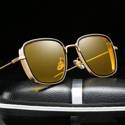 Gafas de Sol Vintage Cuadradas Metal Steampunk para Mujer