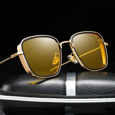 Gafas de Sol Vintage Cuadradas Metal Steampunk para Mujer