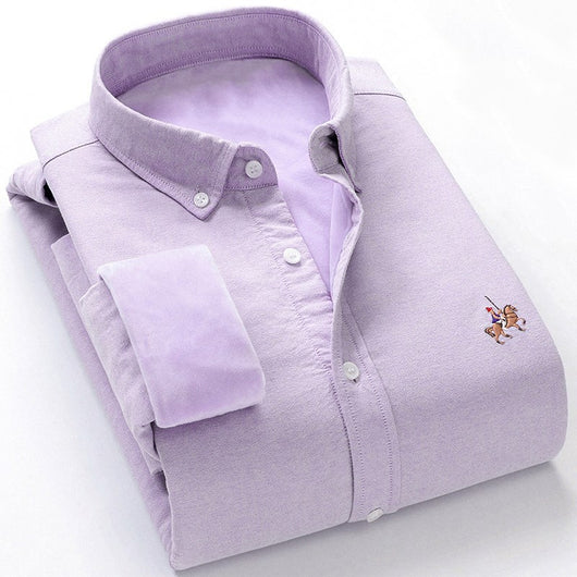 Camisa Térmica Hombre Oxford Gruesa con Forro de Lana - Image 8