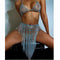 Conjunto de Bikini con Falda Corta y Cadena Corporal