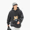 Sudadera Holgada con Estampado de Oso Bordado