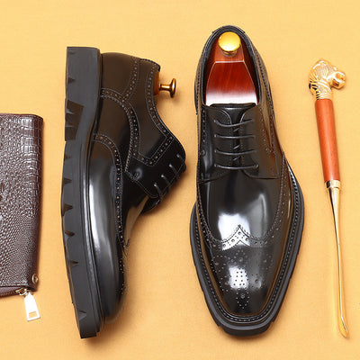 Zapatos de Cuero Grabado Estilo Business Casual Británico - Image 13