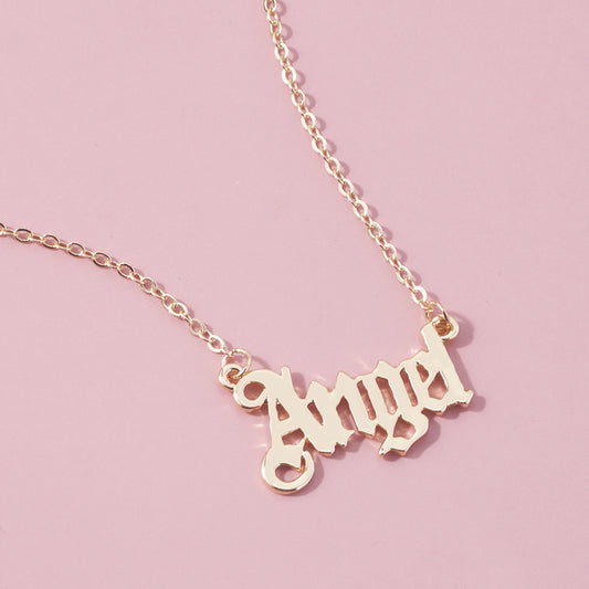 Collar de Letra Inglesa Cadena Clavícula