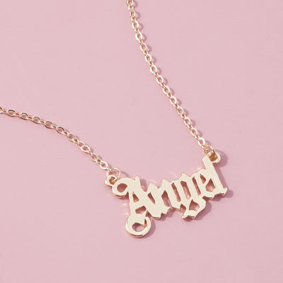 Collar de Letra Inglesa Cadena Clavícula