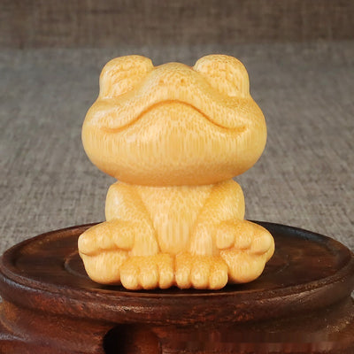 Ornamento de Rana Sonriente en Talla de Bambú Macizo - Image 6