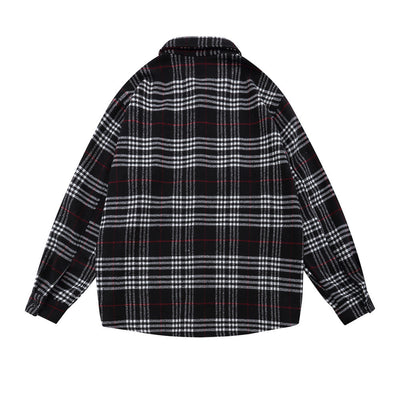 Camisa Cuadriculada con Bordado de Letras para Hombre - Image 5