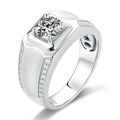 Anillo de Hombre con Moissanita de 1 Quilate y Cuatro Puntas - Image 9