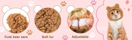 Gorro Disfraz de Osito Cálido para Gatos y Mascotas Pequeñas - Image 12