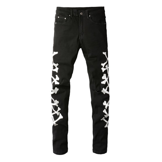 Jeans Slim Fit Negros para Hombre con Detalles Plateados - Image 13