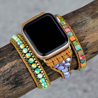 Pulsera Tejida Piedra Emperador Cuadrada