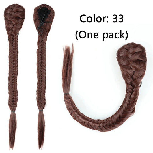 Peluca Trenza Sintética Cola de Caballo Estilo Fishtail para Mujer - Image 13